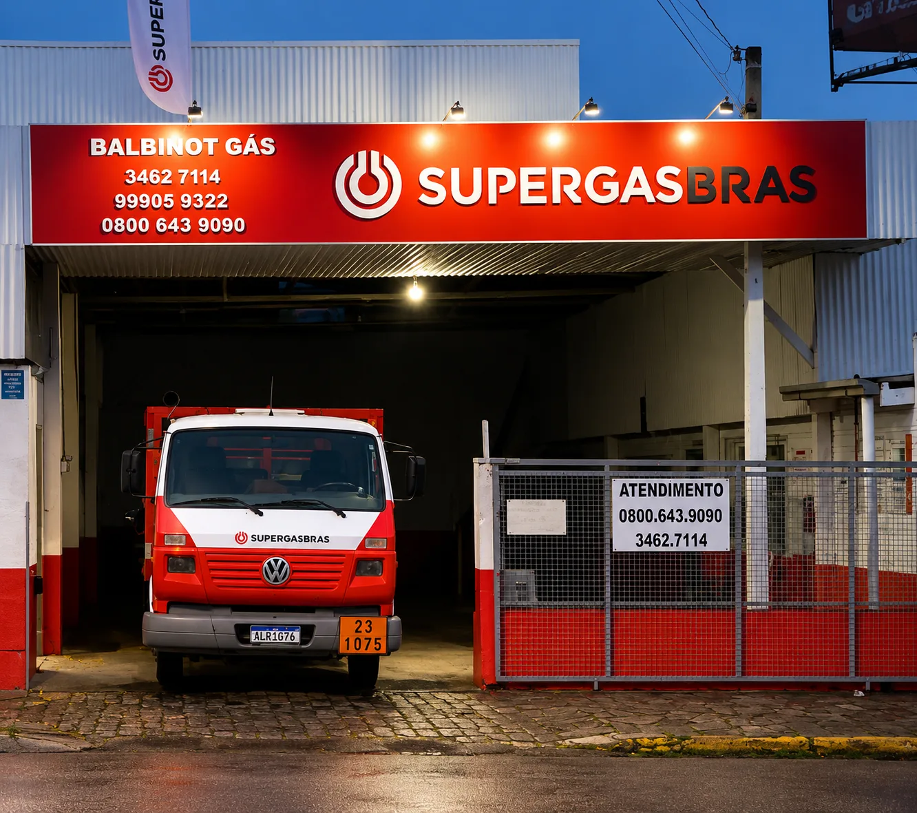 Fachada da Balbinot Gás, revenda autorizada Supergasbras em Garibaldi